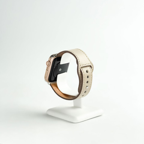 Кожаный ремешок Leather Rivet Clasp на Apple Watch 38/40/41mm Antique white